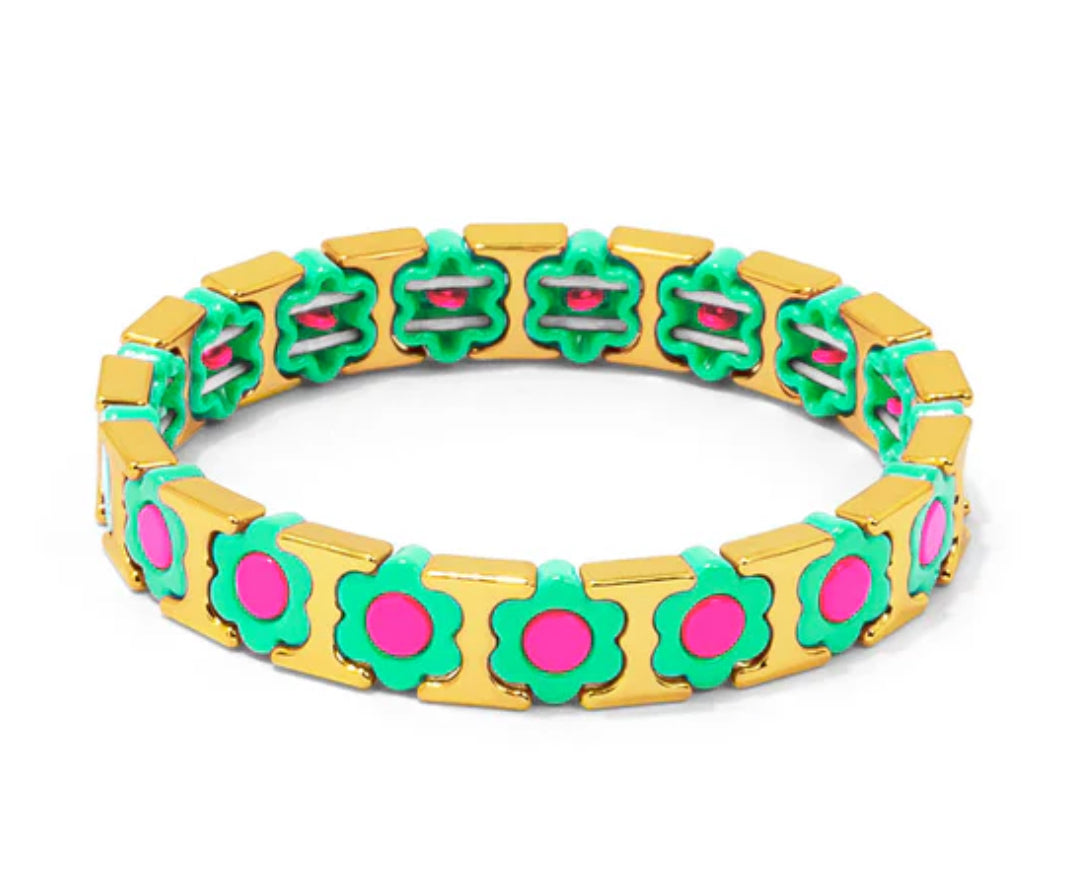 Flower Enamel Stretch Bracelet