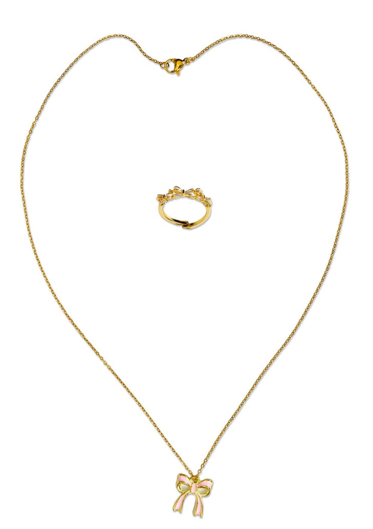 Beautiful Bows Necklace and Ring Set