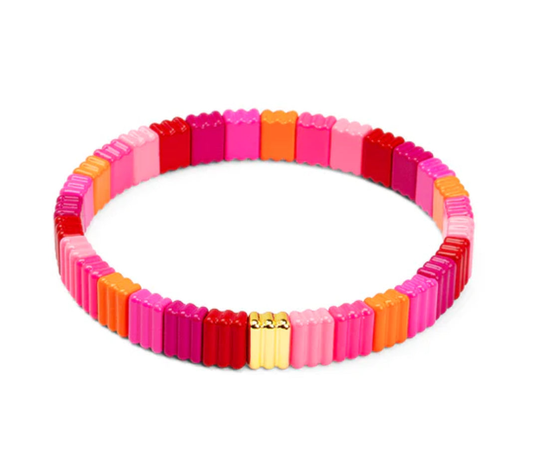 Ribbed Nadine Enamel Stretch Bracelet