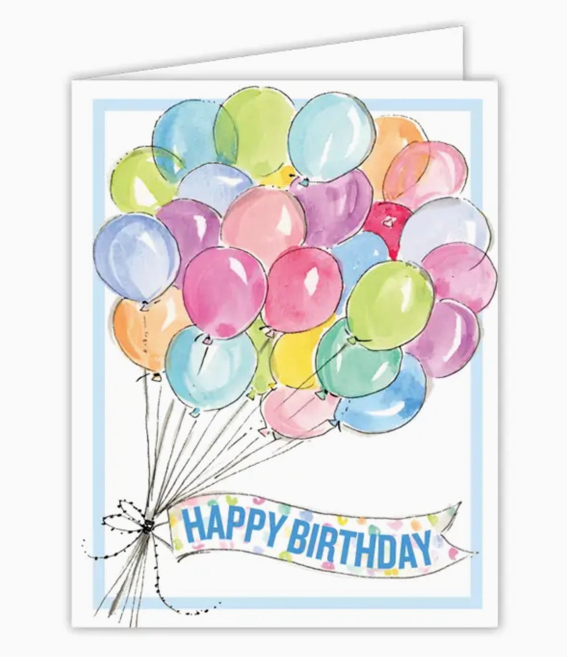 Bunch of Balloons “Happy Birthday” Hand-painted Greeting Card