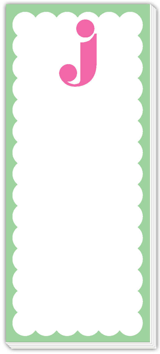 Roseanne Beck Skinny Scallop Monogram Notepad