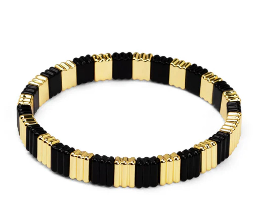Ribbed Nadine Enamel Stretch Bracelet