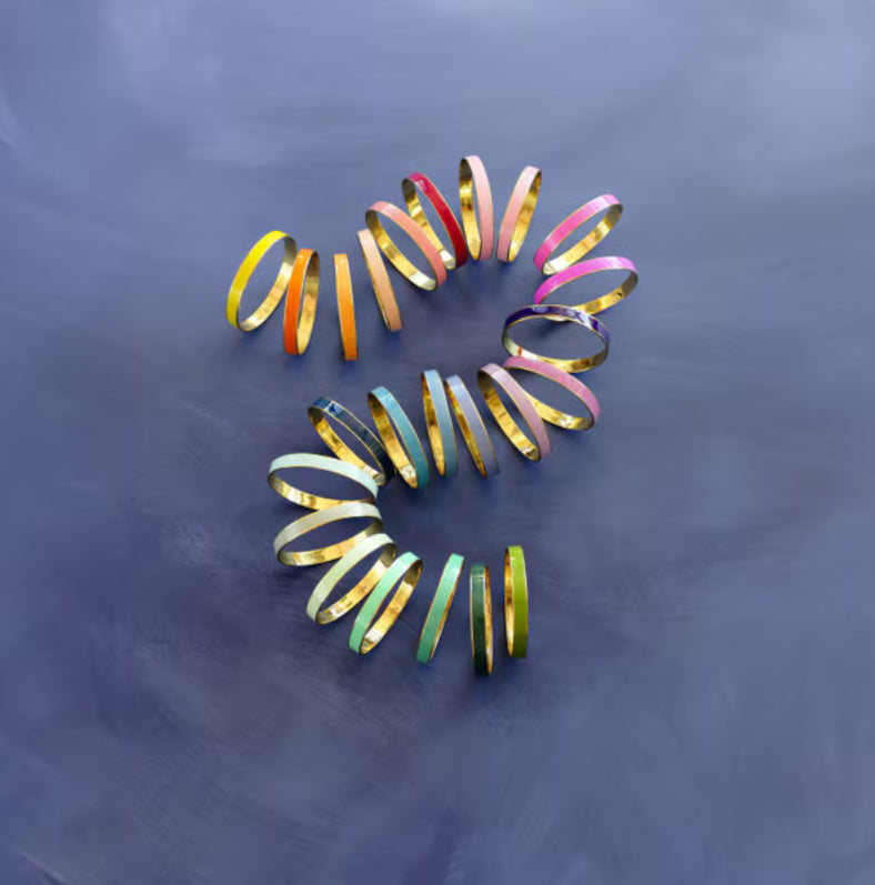 Enameled Rainbow Spangle Bangle 10mm