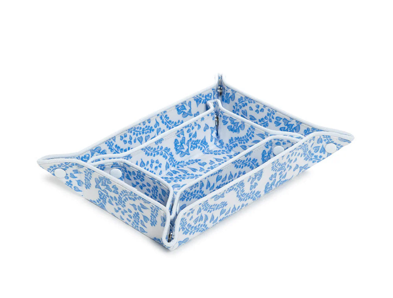 Blue Glossy Heart Valet Tray Set by TRVL Design