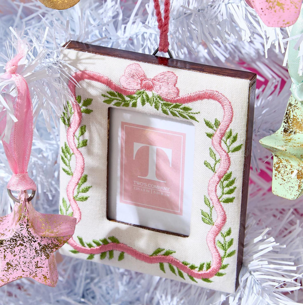 Holiday Memories 2 1/4" x 3" Embroidered Photo Frame Ornament