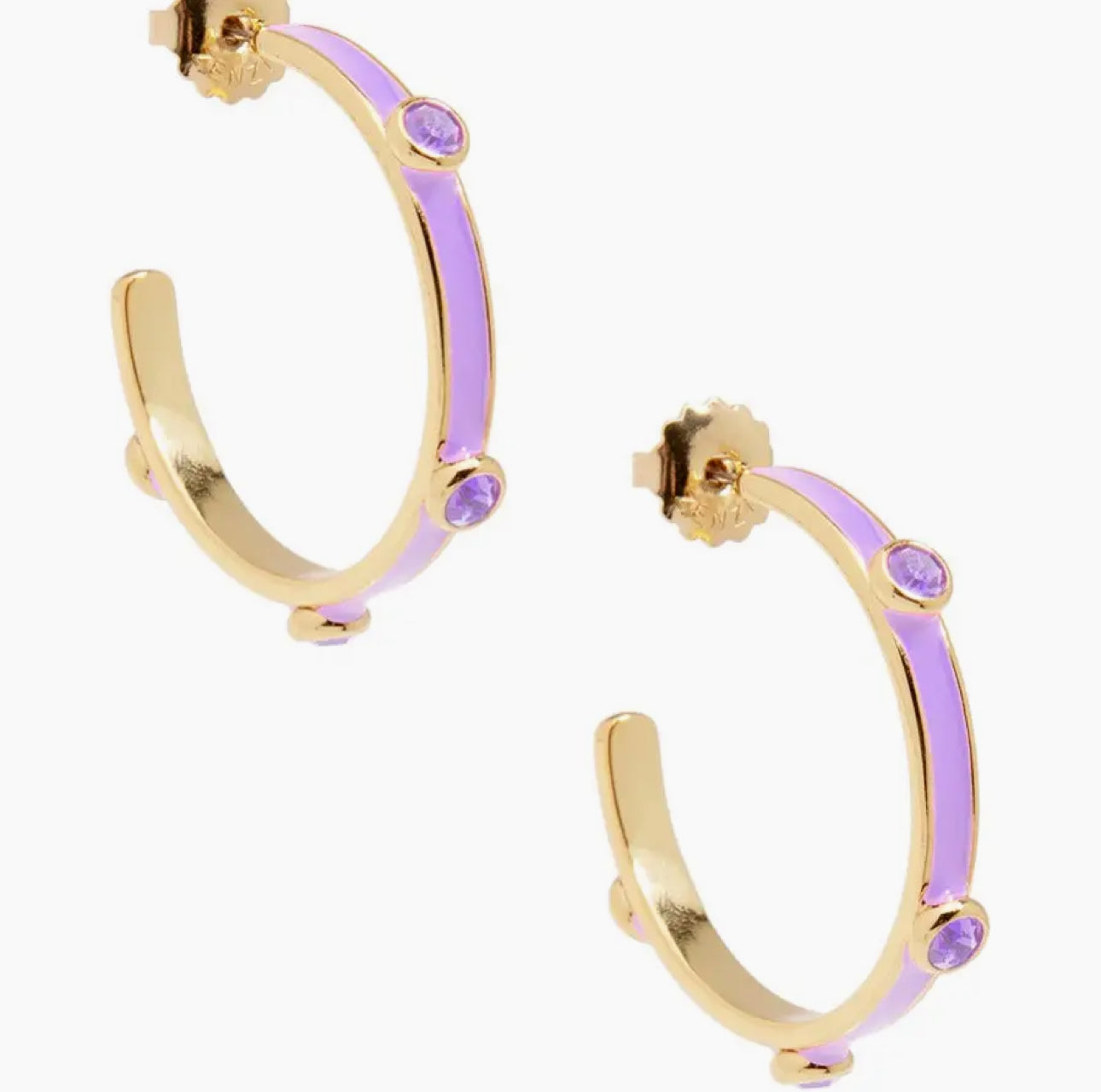 Enamel Crystal Hoop Earring