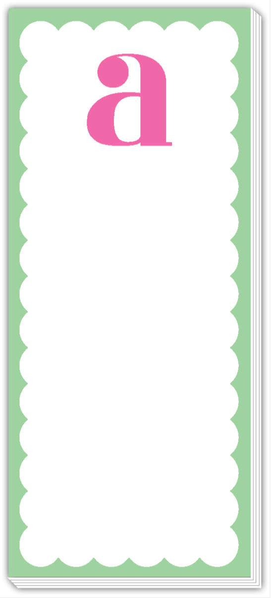 Roseanne Beck Skinny Scallop Monogram Notepad