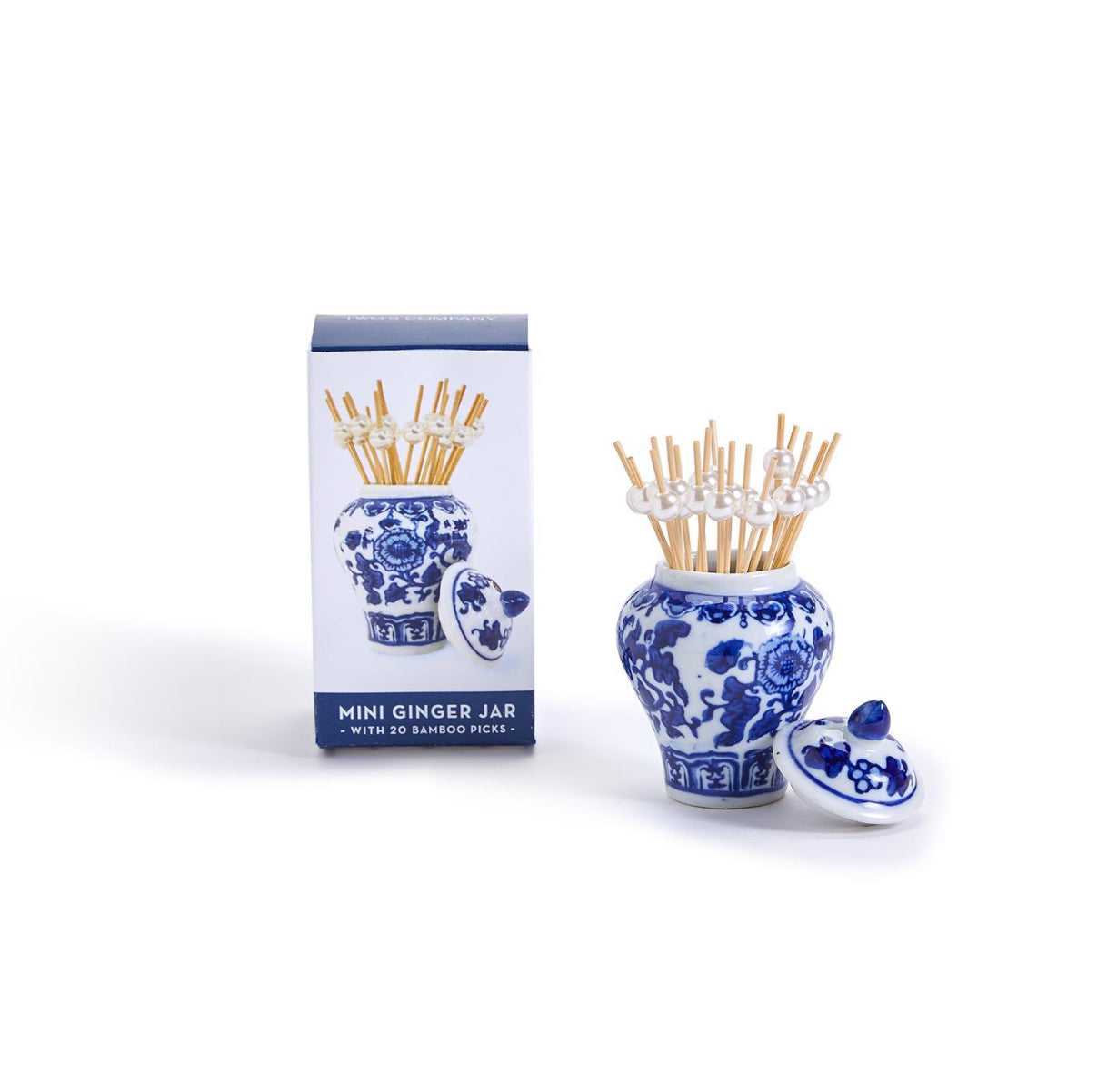 Mini Chinoiserie Ginger Jar with Bamboo Picks Asst Patterns