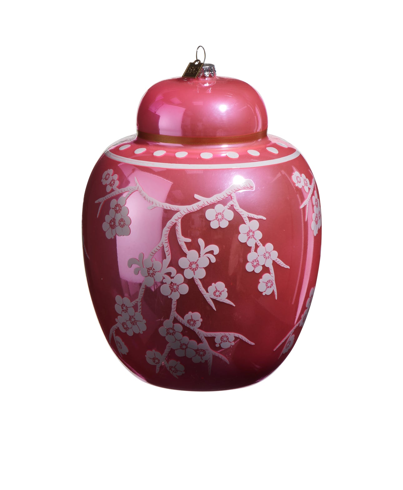 Pink Floral Ginger Jar Ornament