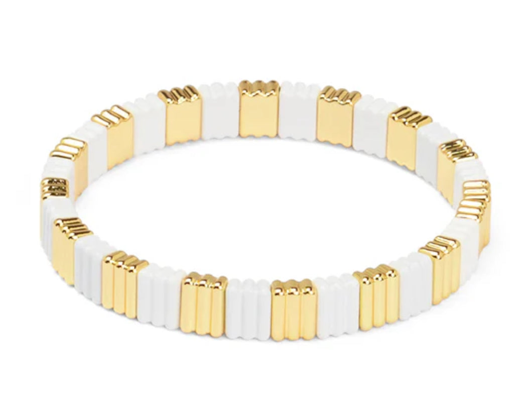 Ribbed Nadine Enamel Stretch Bracelet