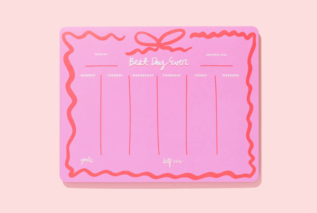 Pink Bow Weekly Planner