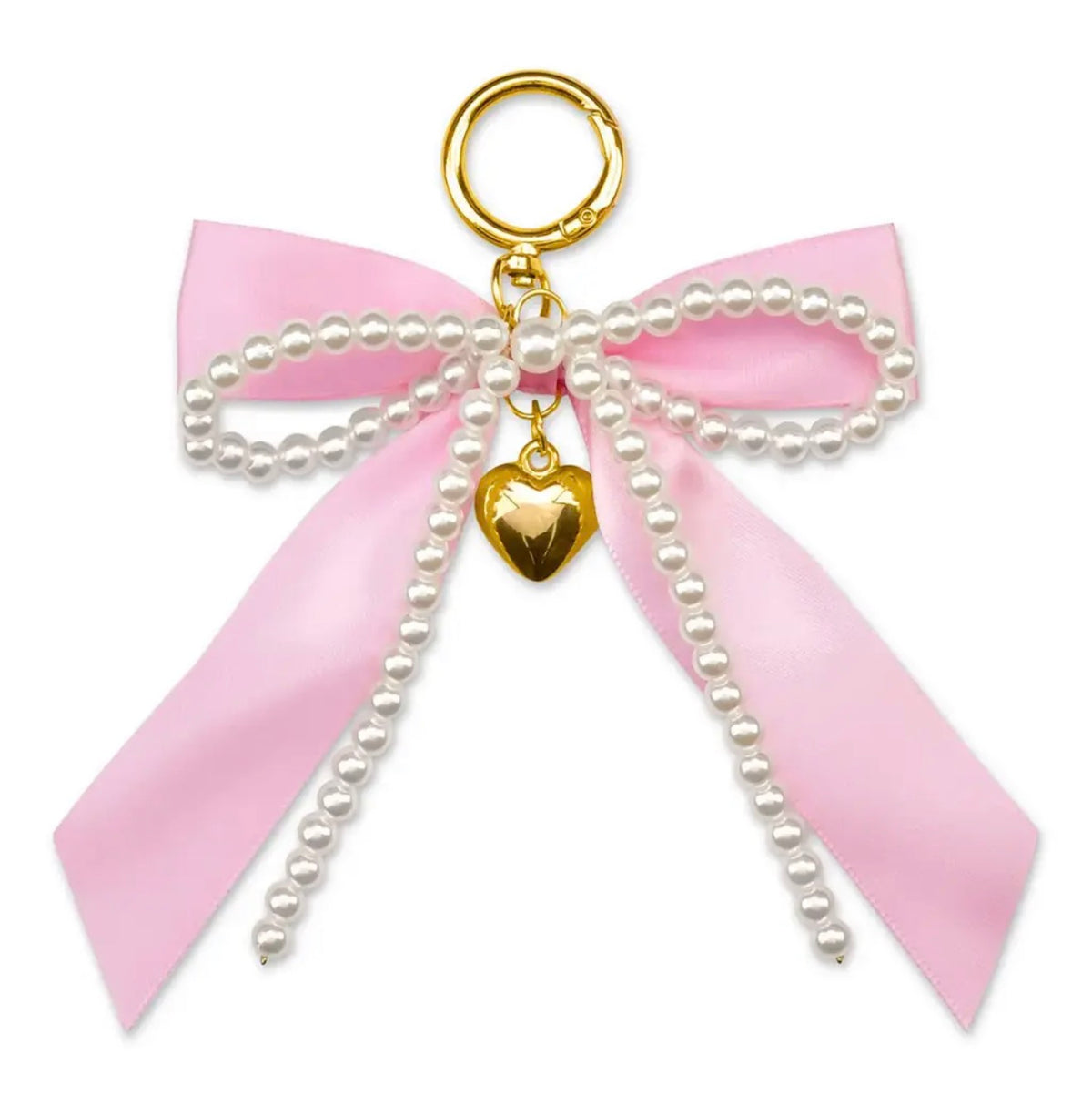 Pink Bow & Pearls Bag Charm