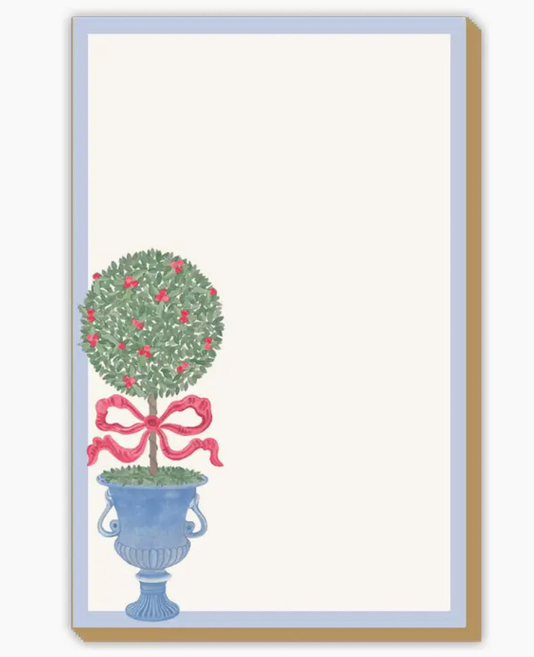 Holly Topiary with Red Bow Large Notepad