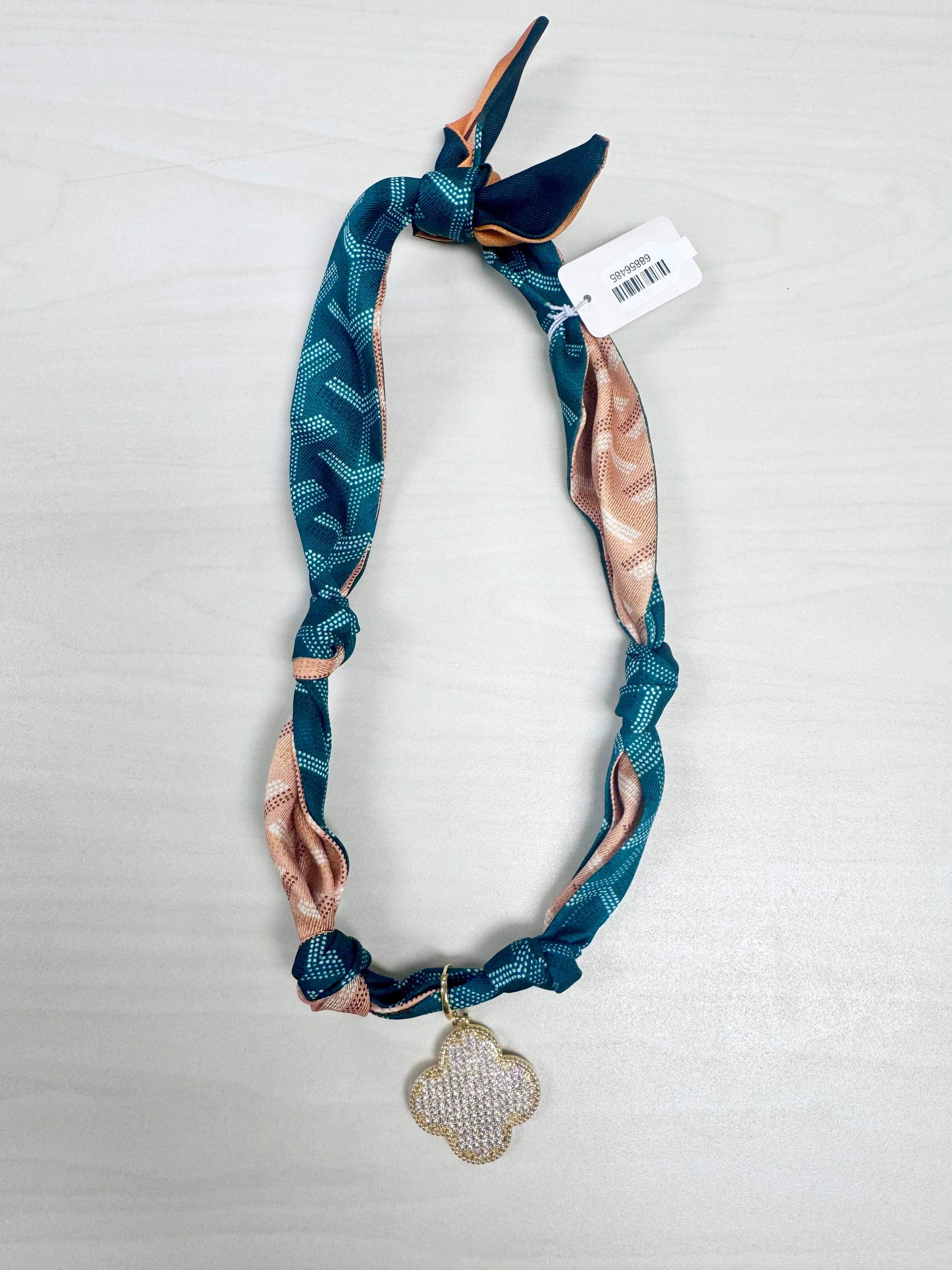 Clover Charm Scarf Necklace