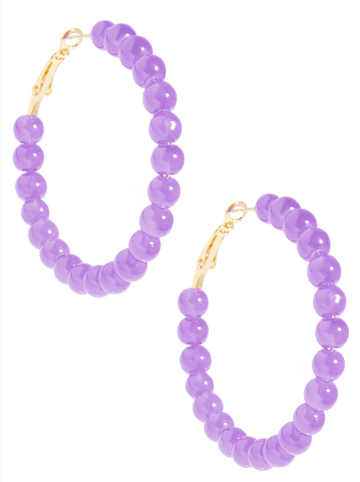 Layla Glass Bead Medium Hoop Earring