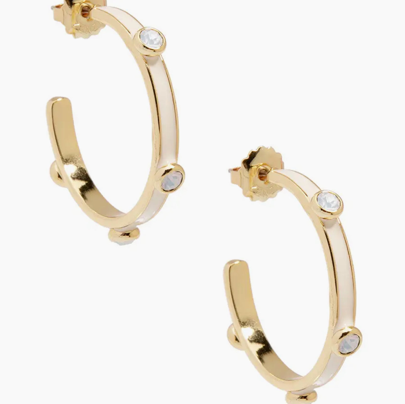 Enamel Crystal Hoop Earring
