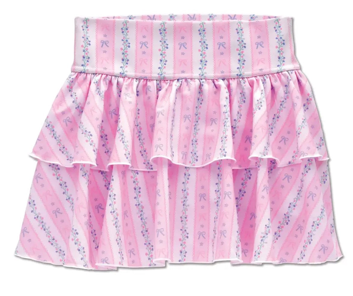 Floral Stripes Skort