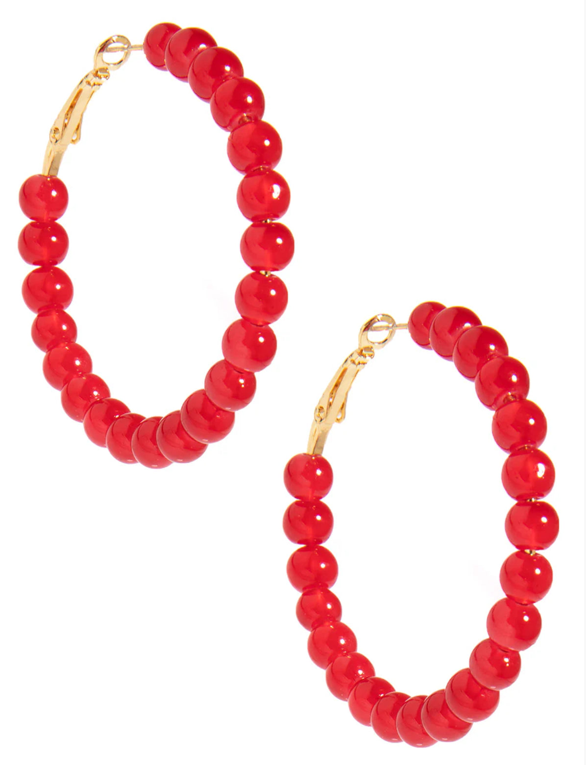 Layla Glass Bead Medium Hoop Earring