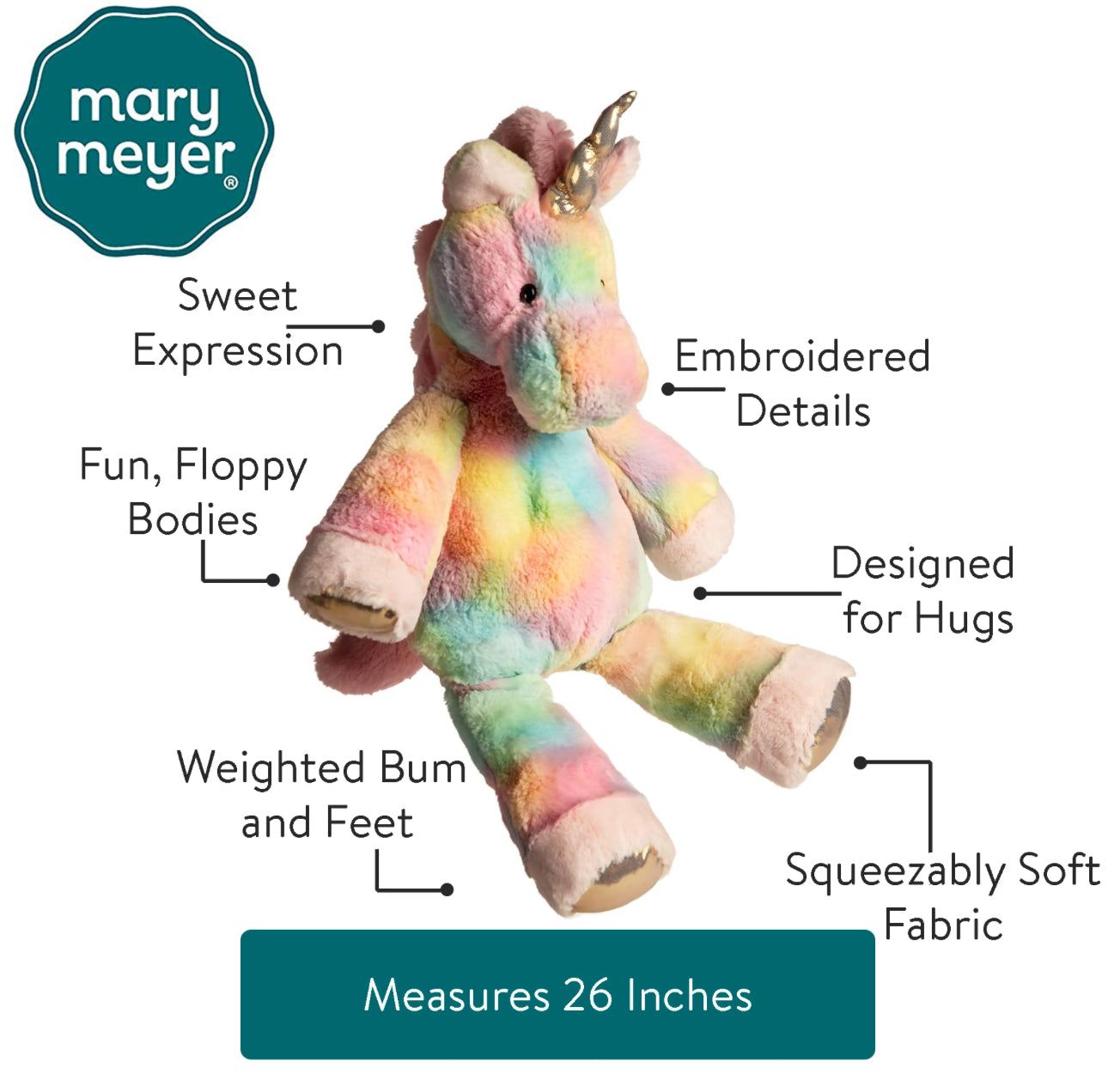Mary Meyer 20” Fro-Yo Rainbow Unicorn