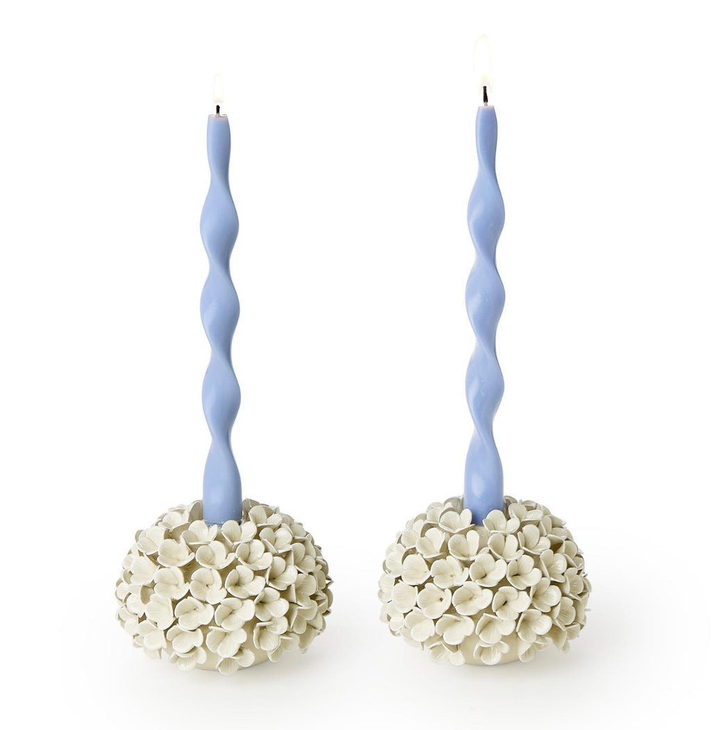 Two’s Company Hydrangea Flower Bud Vase/Taper Candle Holders