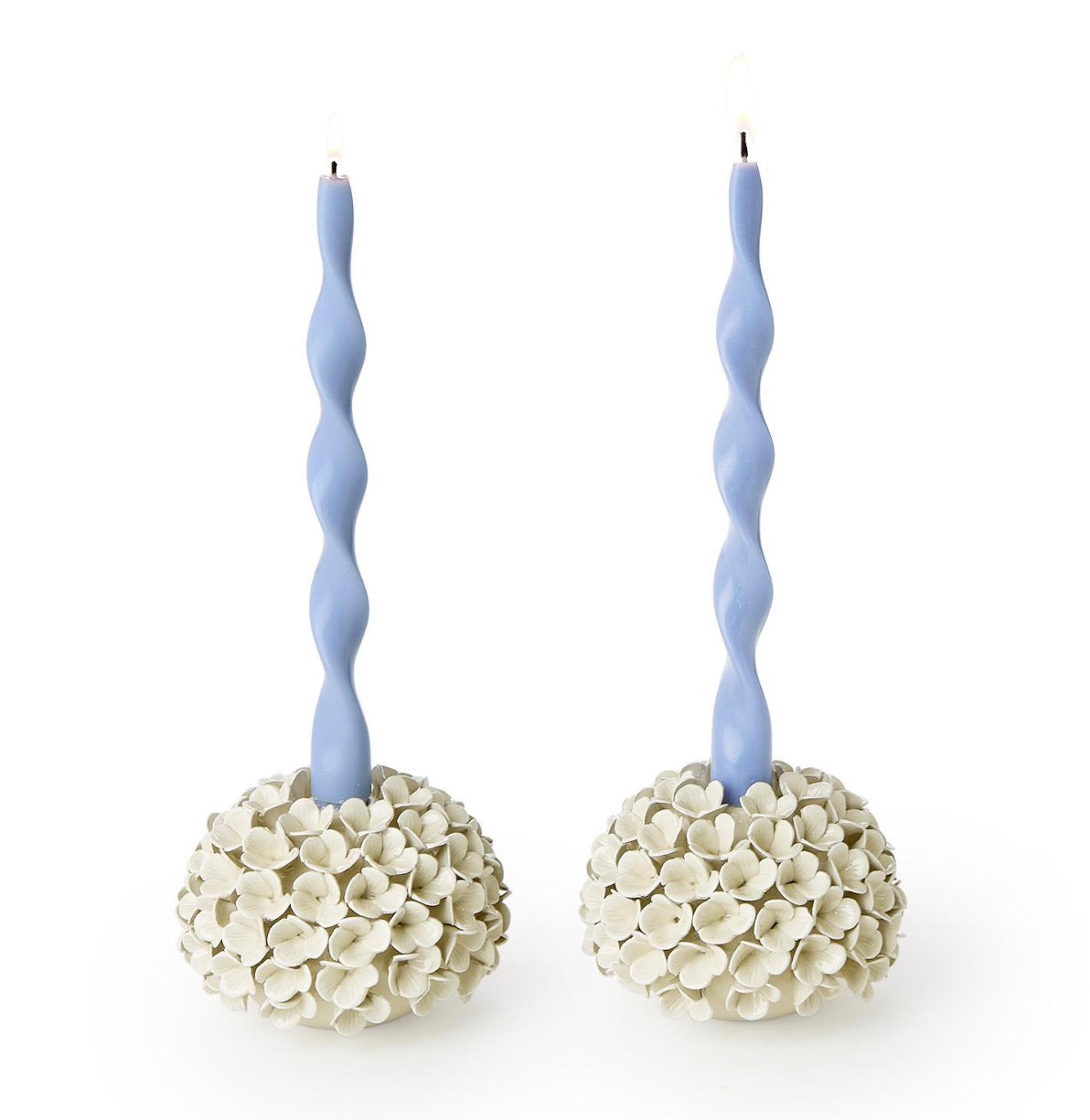 Two’s Company Hydrangea Flower Bud Vase/Taper Candle Holders