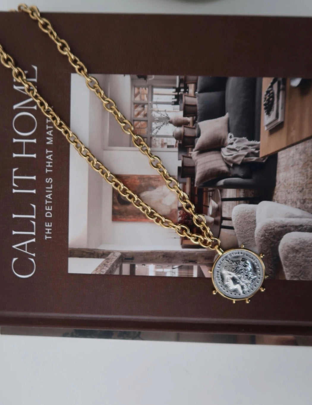 TWO TONED COIN NECKLACE