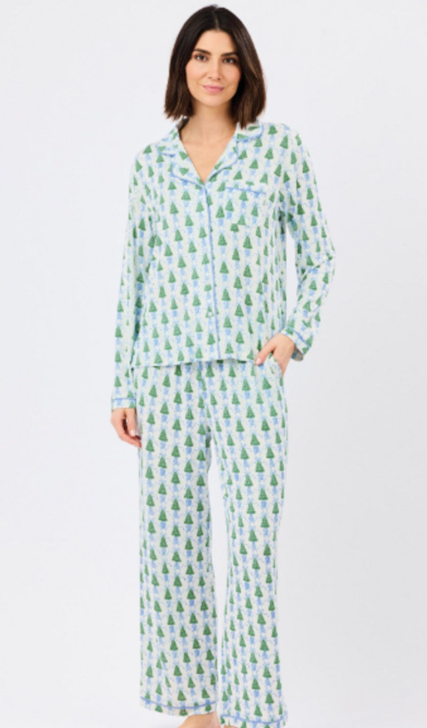 Winter Pines Blue Charolette PJ Set