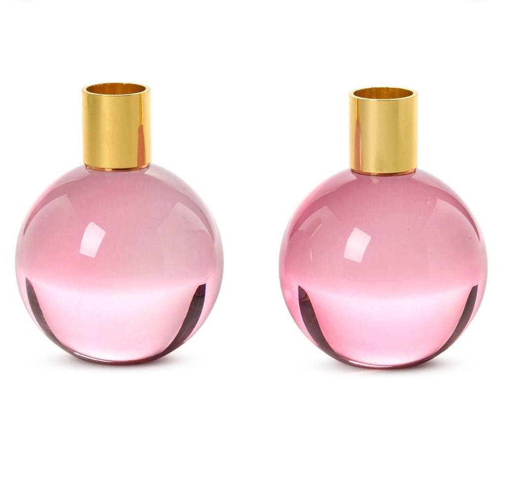 Color Pop Bubble Candlestick Holder |Set of Two | Pink