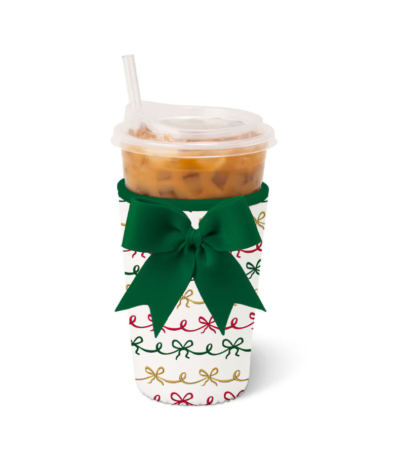 Christmas Bows Iced Cup Coolie