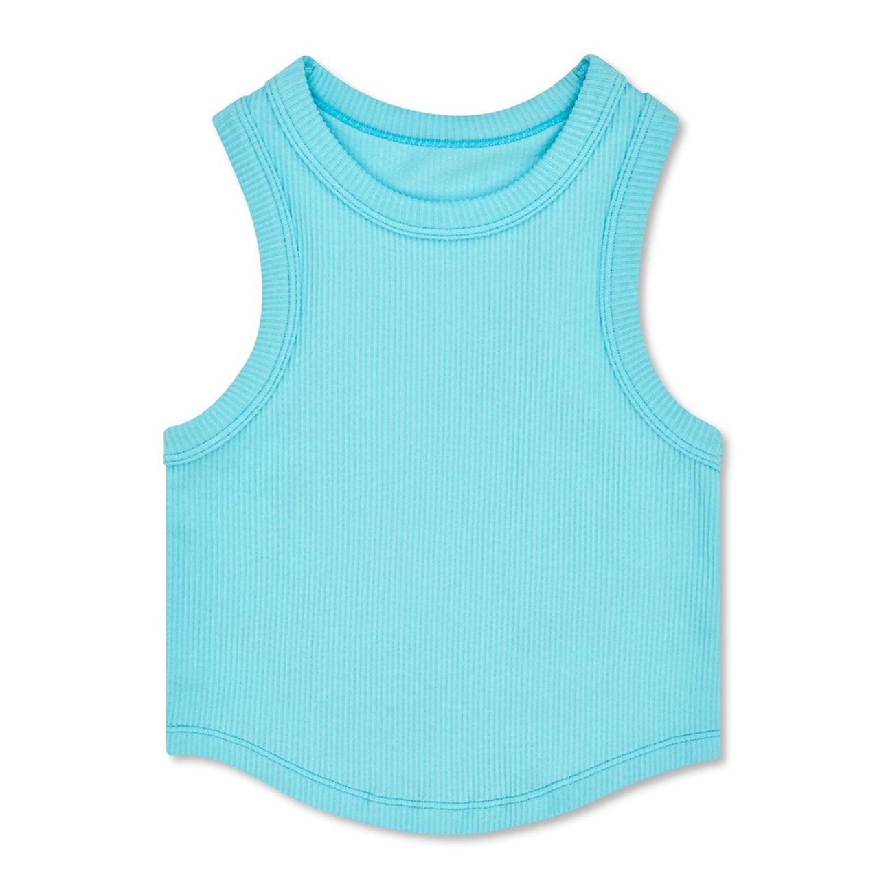 ICE BLUE CROPPED RACERBACK TANK