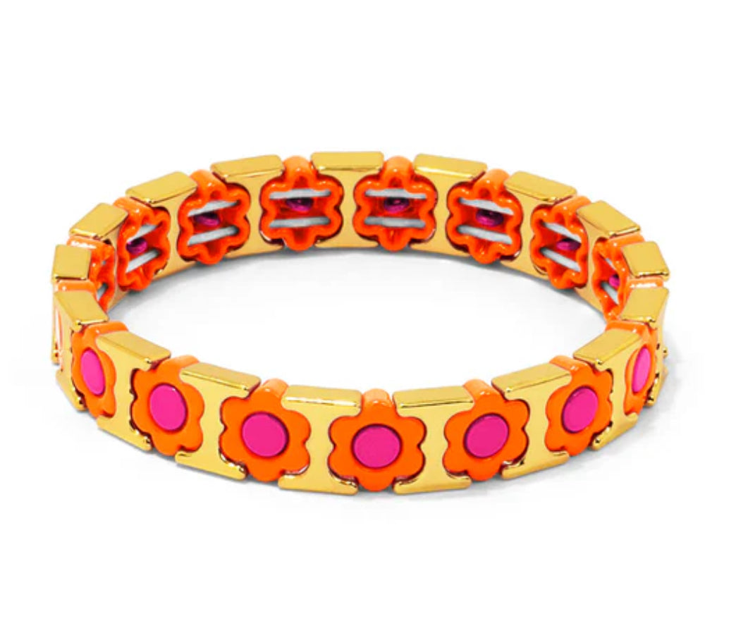 Flower Enamel Stretch Bracelet