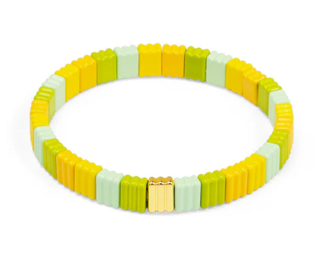 Ribbed Nadine Enamel Stretch Bracelet
