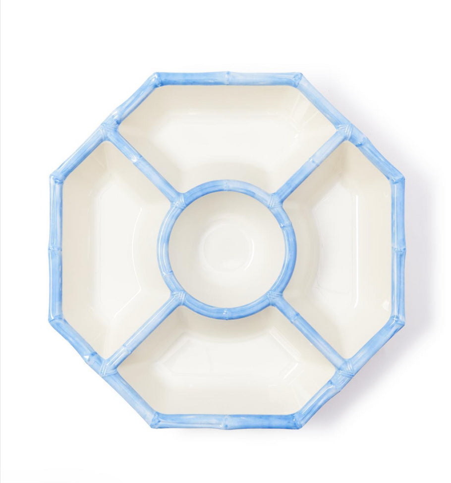 French Blue Bamboo Melamine Chip and Dip