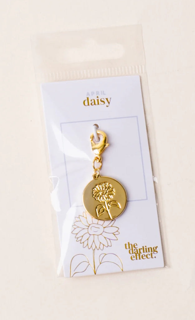 Birth Flower Charm Gold
