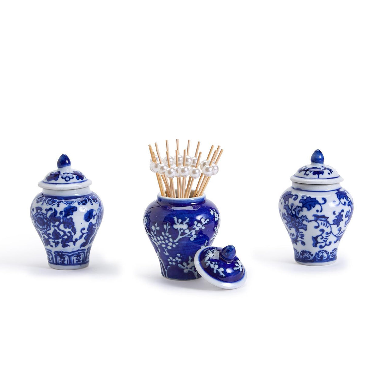 Mini Chinoiserie Ginger Jar with Bamboo Picks Asst Patterns
