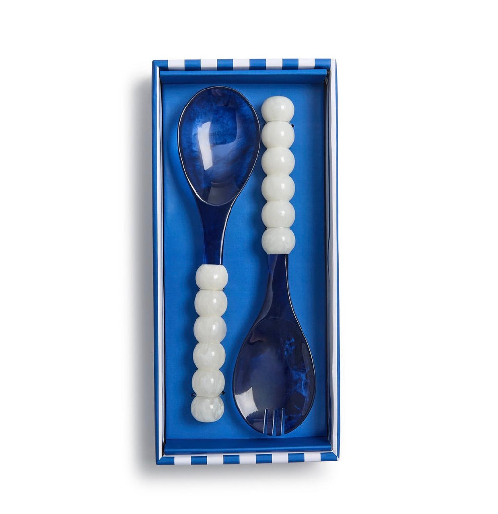 Blue and White Salad Serving Set