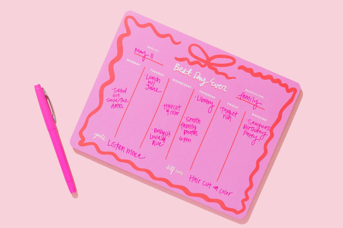 Pink Bow Weekly Planner
