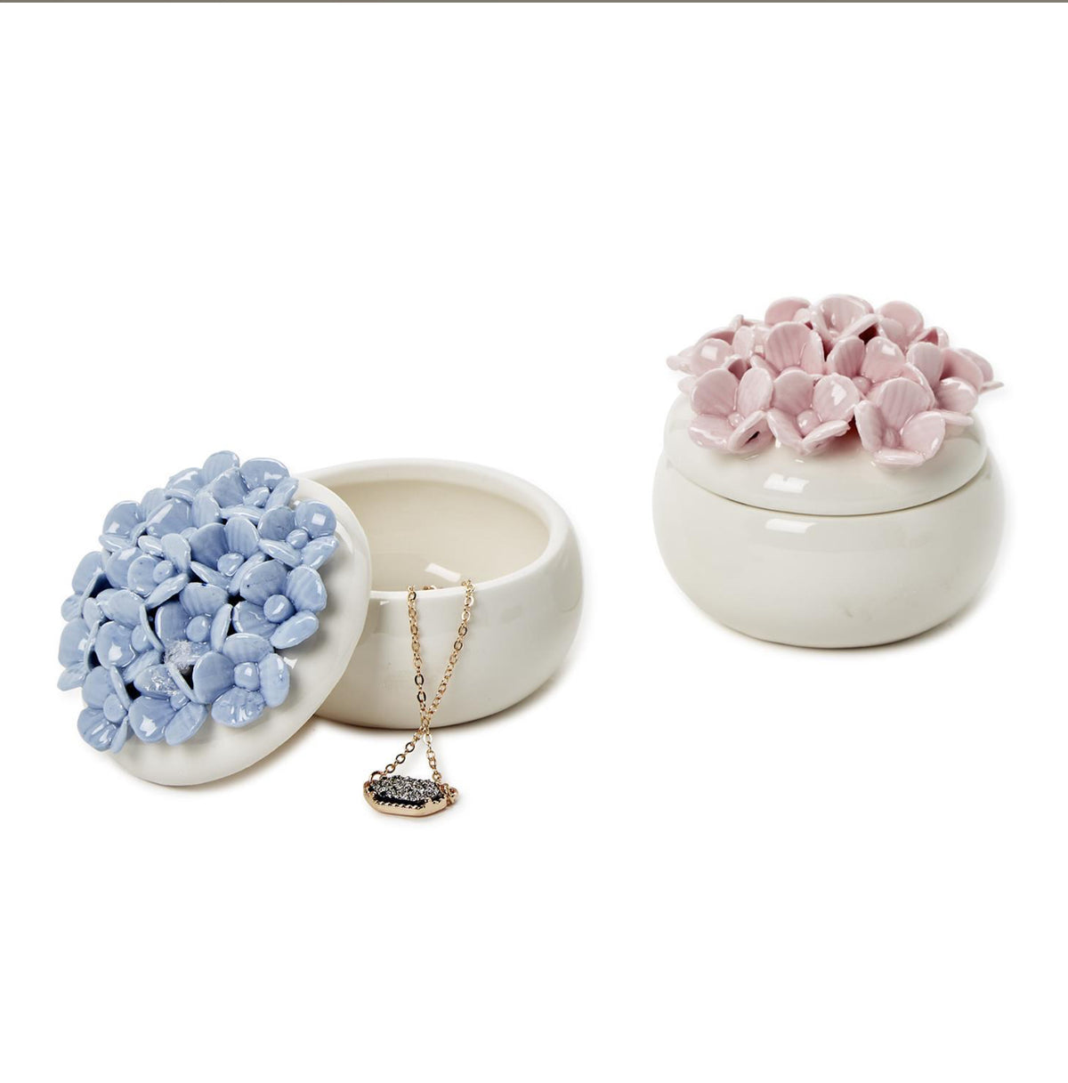 Hydrangea Trinket Jewelry Box with Lid