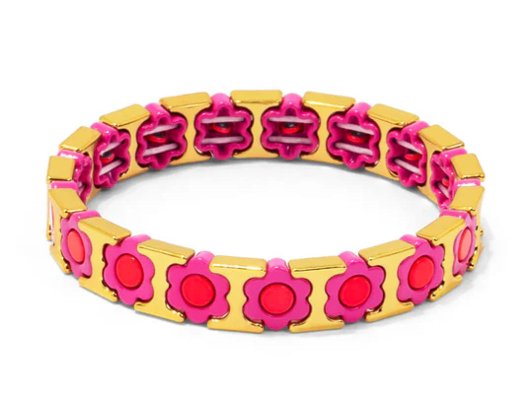 Flower Enamel Stretch Bracelet
