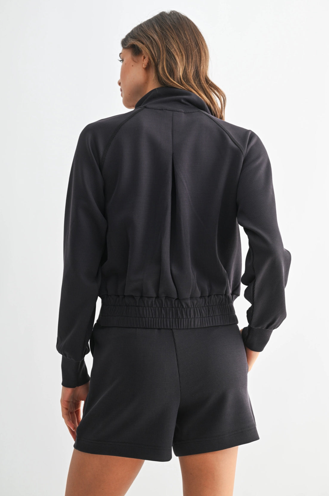 Luxe Sand Wash Rib Zip Jacket