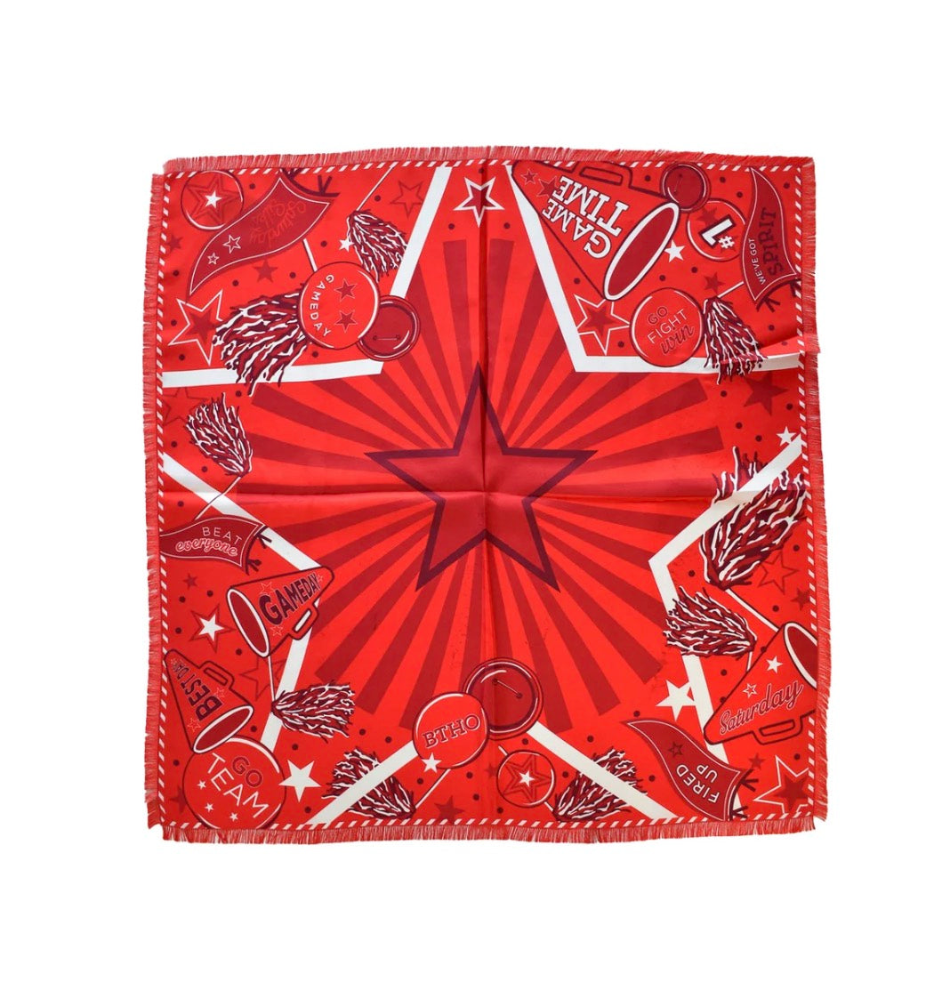 Red Fringed Spirit Scarf | Saturday Silks