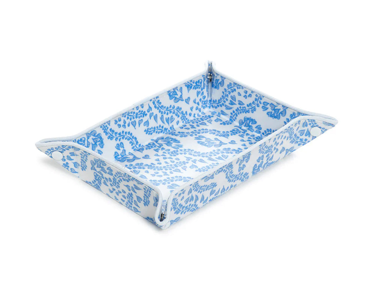 Blue Glossy Heart Valet Tray Set by TRVL Design