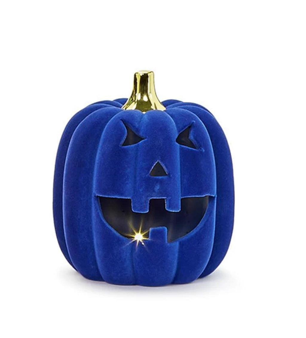 LED Flocked Ceramic Pumpkins
