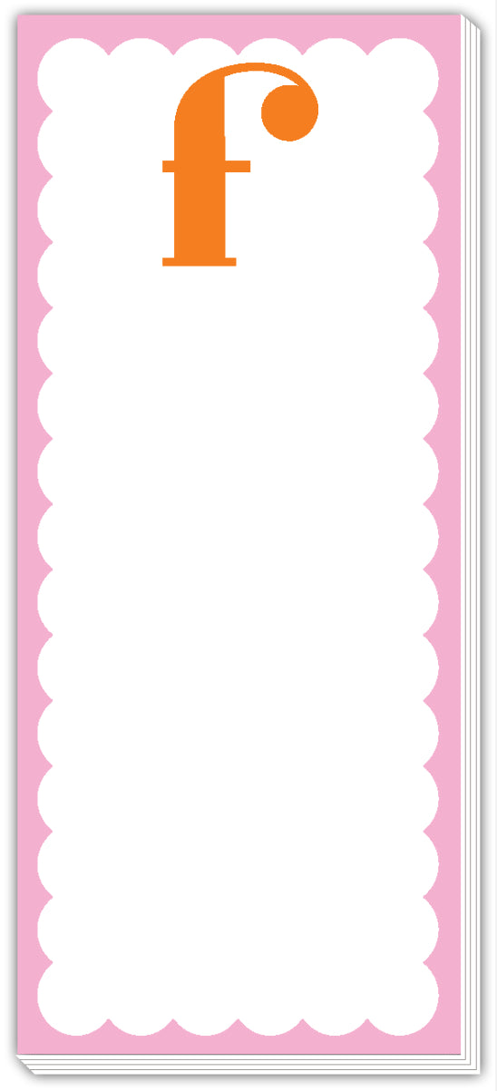 Roseanne Beck Skinny Scallop Monogram Notepad