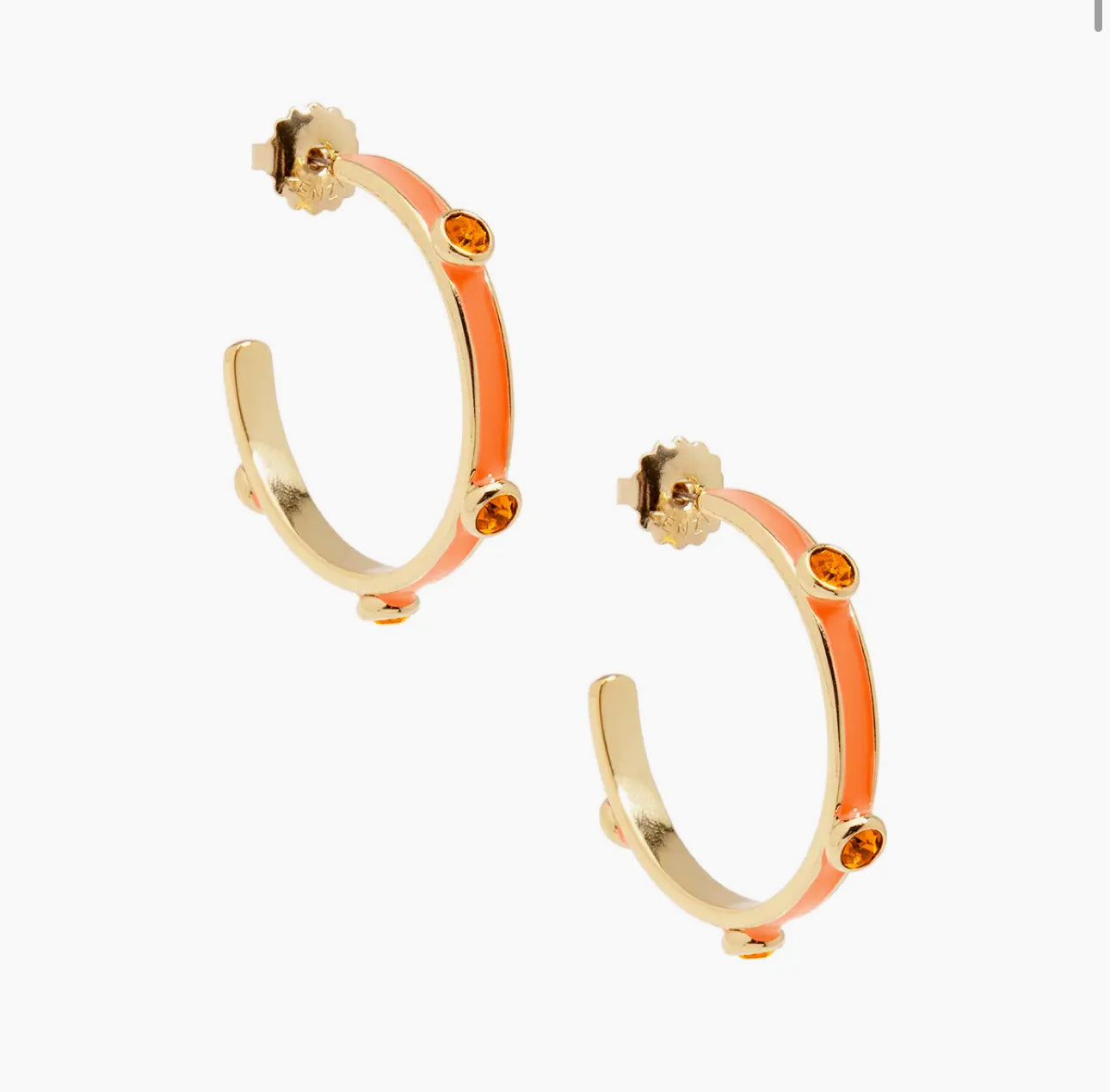 Enamel Crystal Hoop Earring