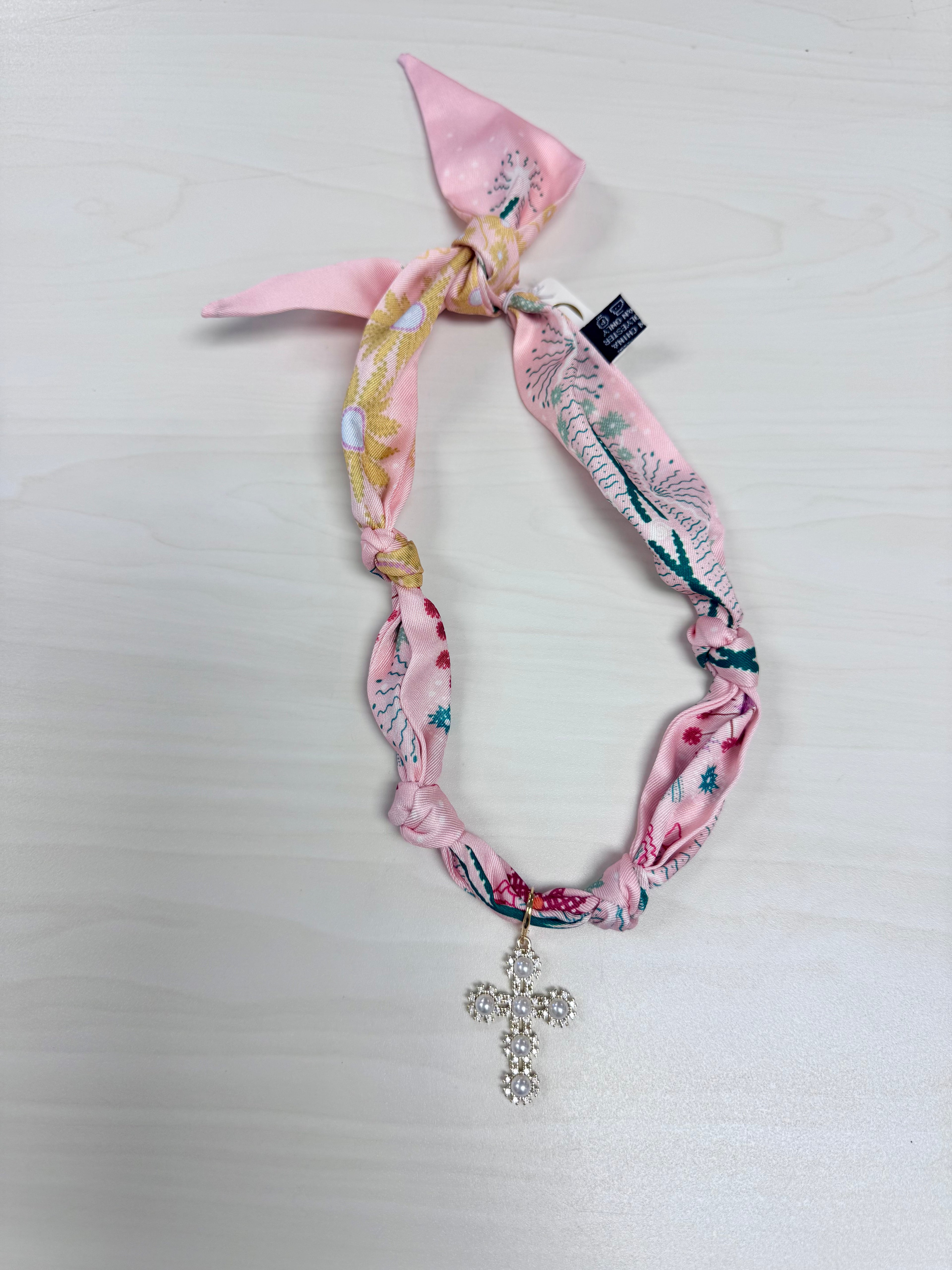 Pearl Charm Scarf Necklace