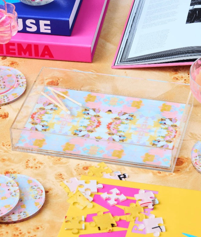 Brooks Avenue Pink (Laura Park Designs) Acrylic Small Tray