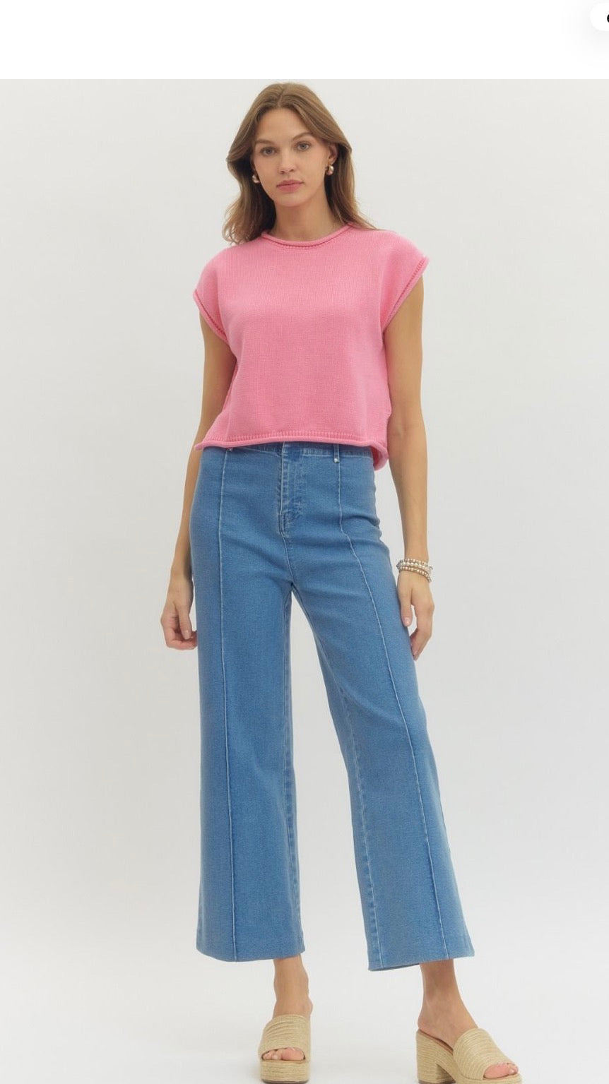 Pink Sweater Knit Top