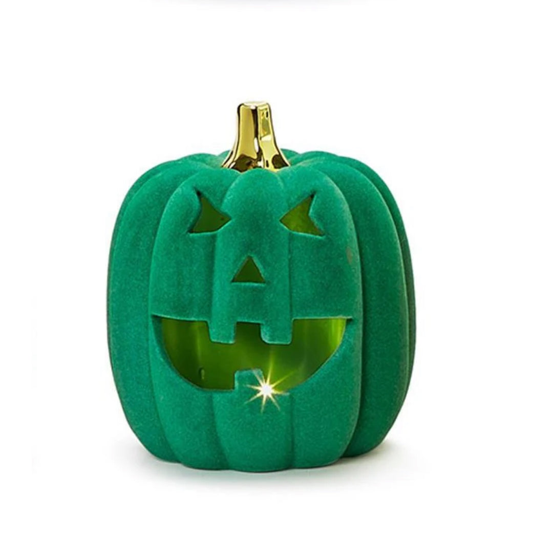 LED Flocked Ceramic Pumpkins