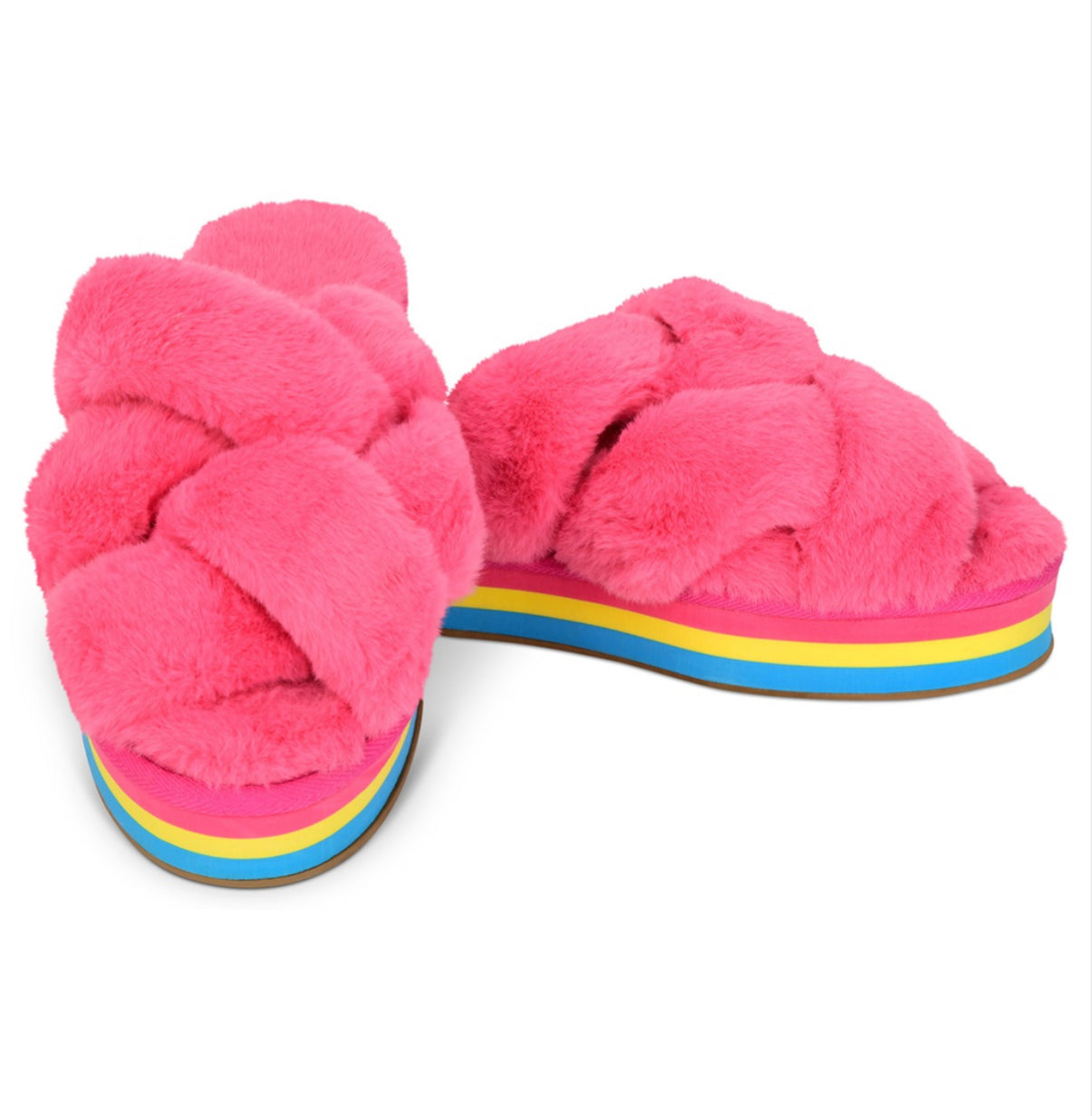 Furry Platform Slippers